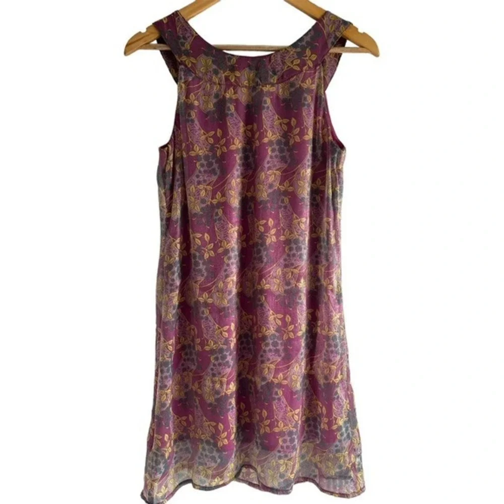 Theme Size‎ Small Women’s Floral Tunic Midi Dress Purple